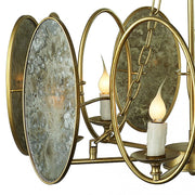 Provence Home Distressed Mirror Glass Panels Chandelier
