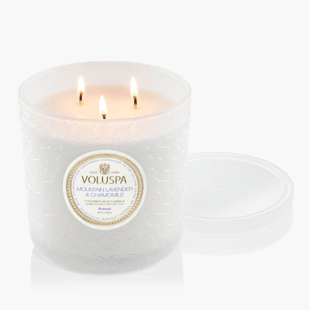 Voluspa Mountain Lavender And Chamomile Boxed Luxe Candle ~ 30oz