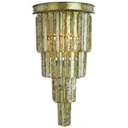 Provence Home Distressed Mirrored Glass Crystals Set of 2 Wall Sconces