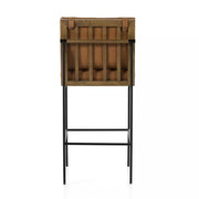 Four Hands Crete Black Iron and Wood Bar Stool ~ Sierra Butterscotch Cushioned Seat