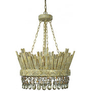 Provence Home Antique Gold Carved Wood Chandelier