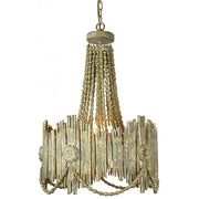 Provence Home Antique Gold Carved Wood Chandelier