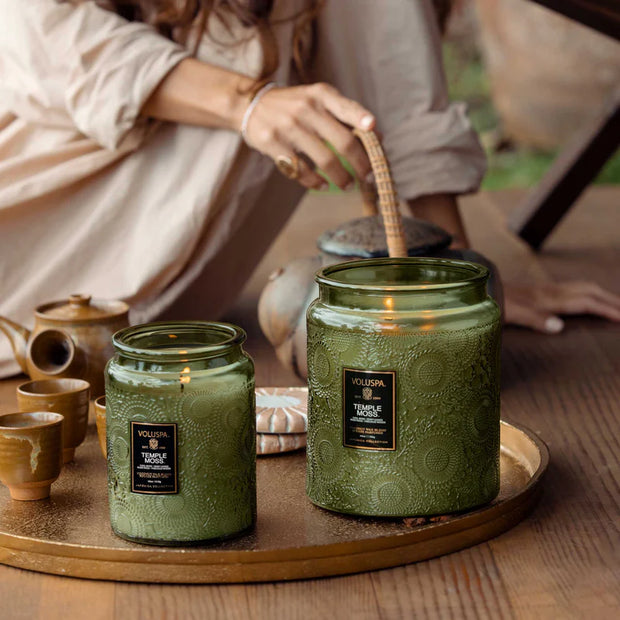 Voluspa Temple Moss Large Jar Candle ~18oz