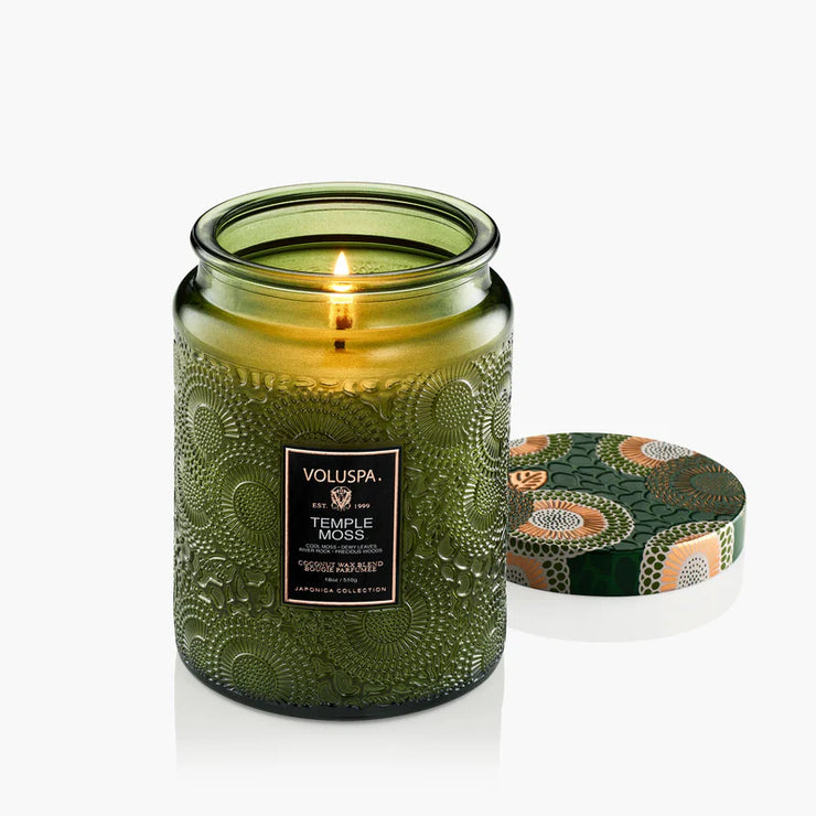 Voluspa Temple Moss Large Jar Candle ~18oz