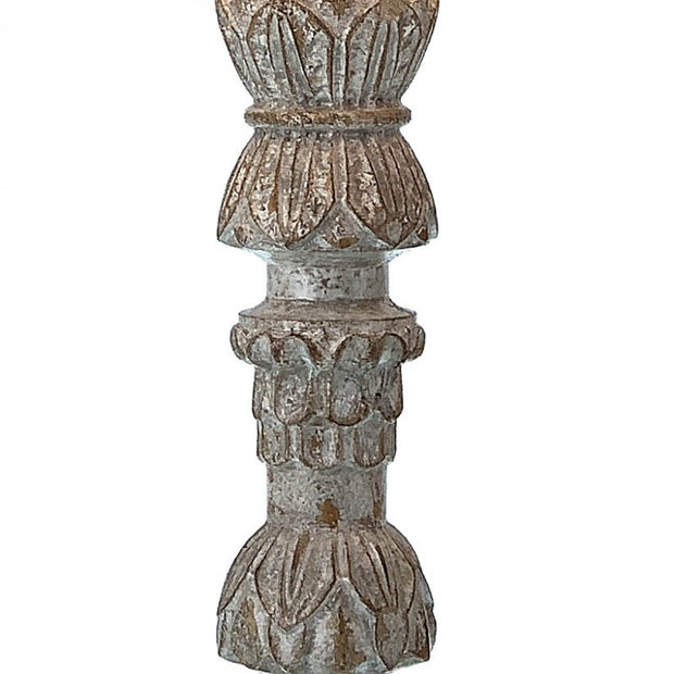 Provence Home Distressed Beige Metal Table Lamp with Linen Shade