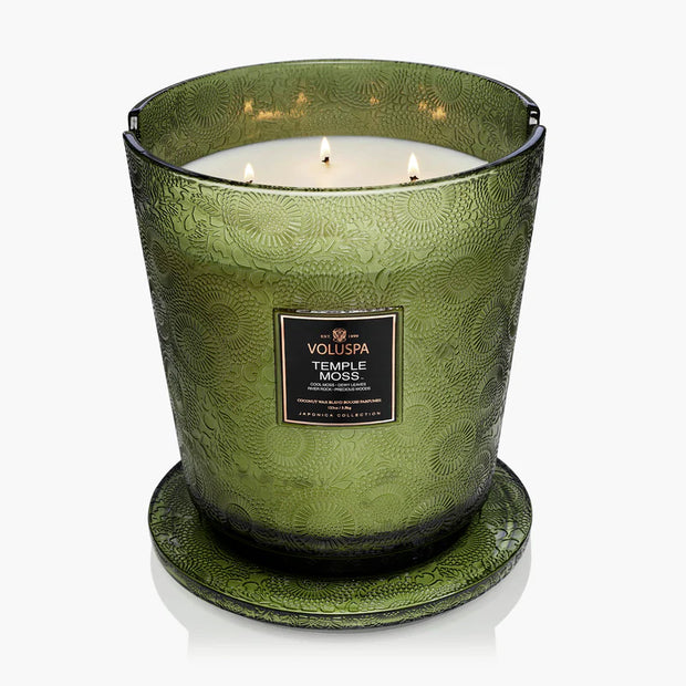 Voluspa Temple Moss 5 Wick Hearth Candle ~123oz