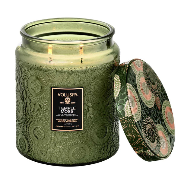 Voluspa Temple Moss Luxe Jar Candle Candle ~44oz