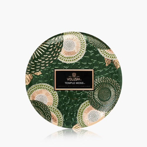 Voluspa Temple Moss 3 Wick Tin Candle ~ 12oz