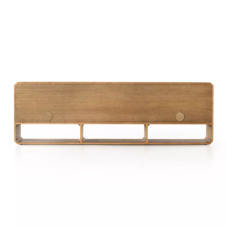 Four Hands Caspian Media Console ~ Natural Ash Finish With Brass Hardware
