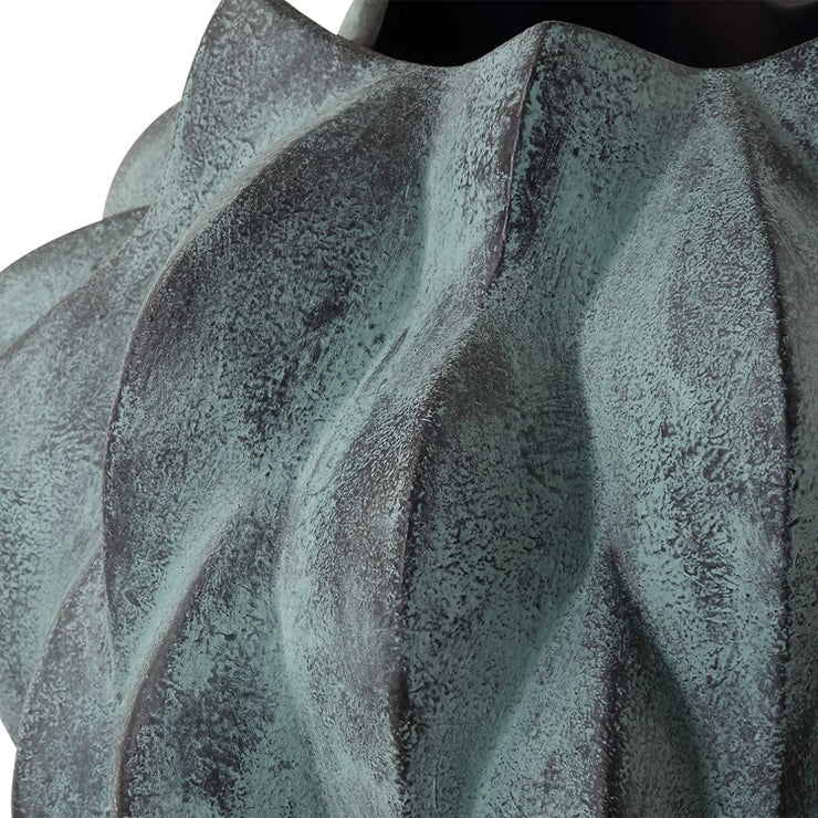 Uttermost Verdant Bronze Verdigris Glaze Ceramic Set of 2 Vases