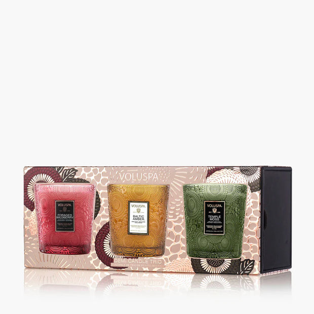 Voluspa Temple Moss 3 Demi Candle Gift Set