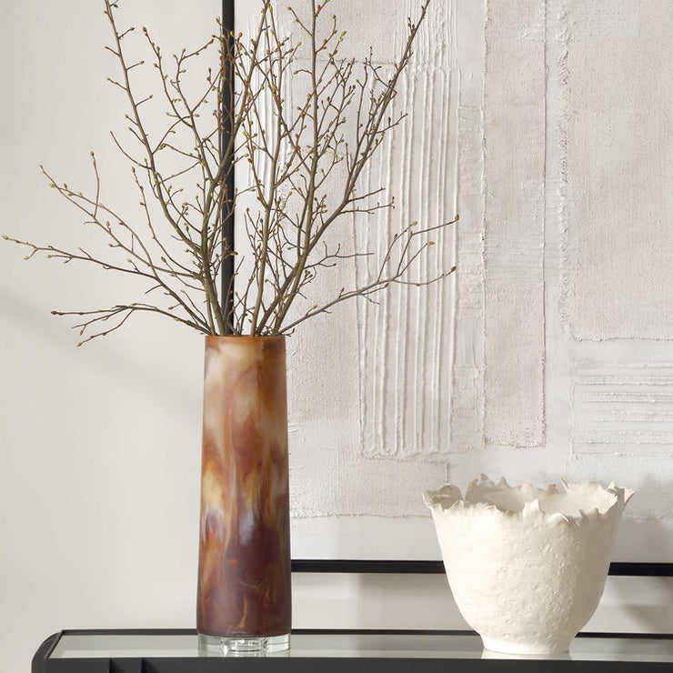 Uttermost Iced Mocha Caramel, Brown and Creamy Swirls Vase