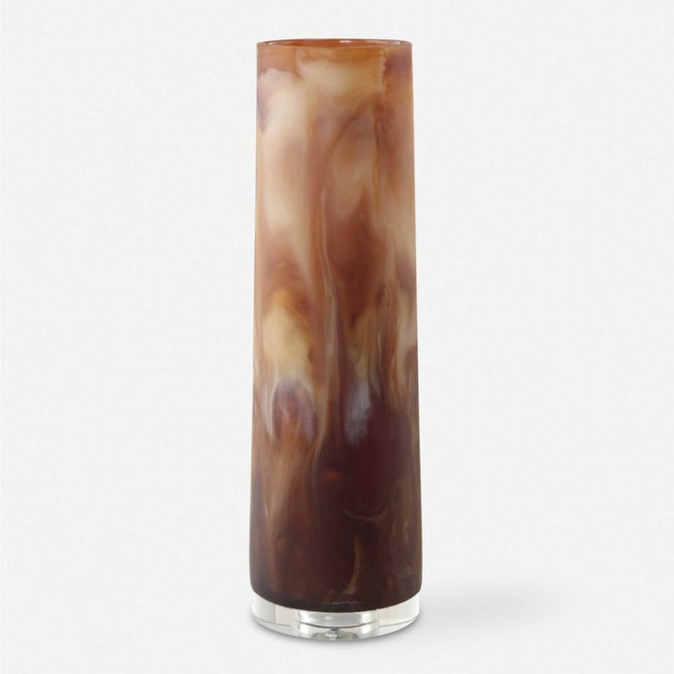 Uttermost Iced Mocha Caramel, Brown and Creamy Swirls Vase