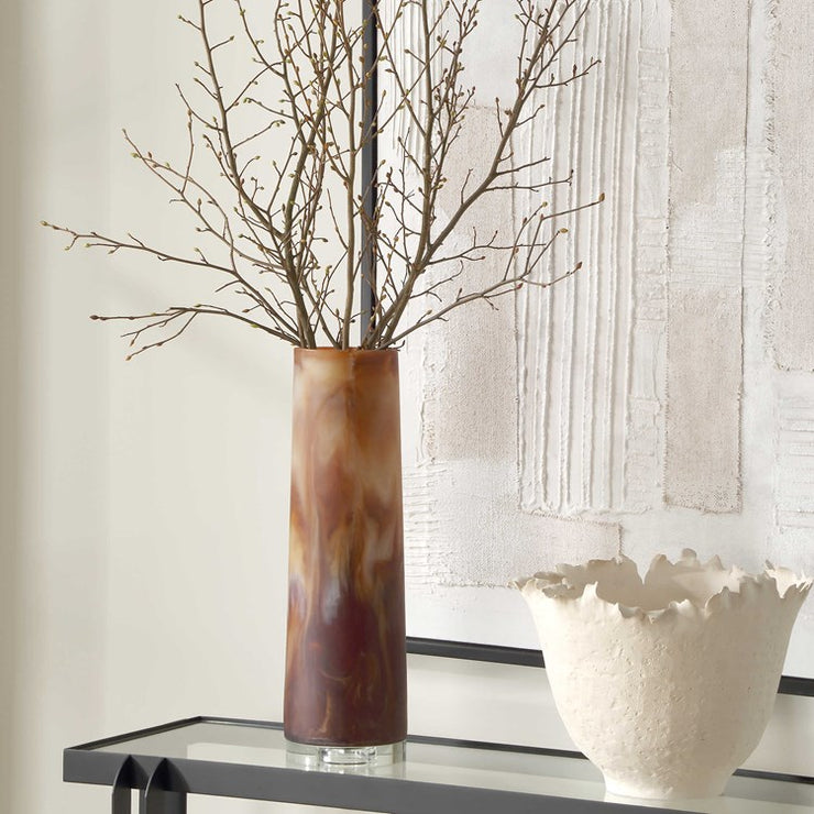 Uttermost Iced Mocha Caramel, Brown and Creamy Swirls Vase