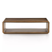 Four Hands Caspian Coffee Table ~ Natural Ash Finish With Brass Hardware