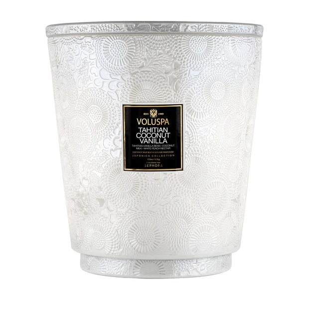 Voluspa Tahitian Coconut Vanilla 5 Wick Hearth Candle ~ 123oz