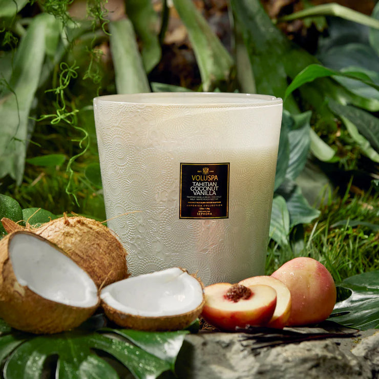 Voluspa Tahitian Coconut Vanilla 5 Wick Hearth Candle ~ 123oz