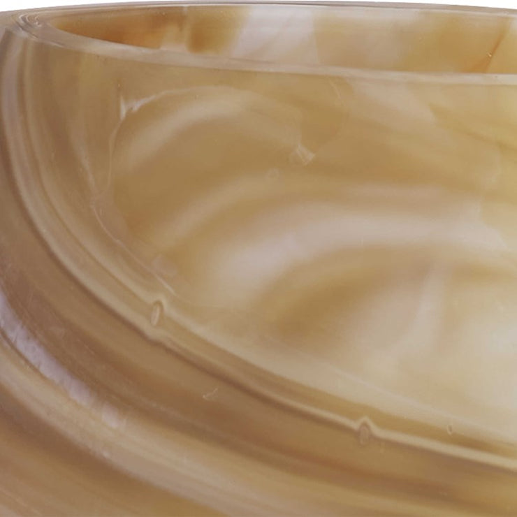 Uttermost Fushion Caramel, Ivory and Tan Swirled Glass Set of 2 Vases