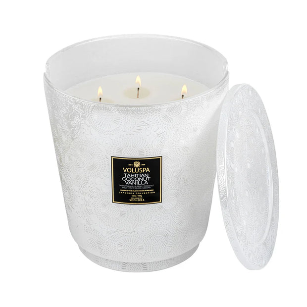Voluspa Tahitian Coconut Vanilla 5 Wick Hearth Candle ~ 123oz