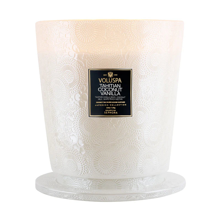 Voluspa Tahitian Coconut Vanilla 5 Wick Hearth Candle ~ 123oz