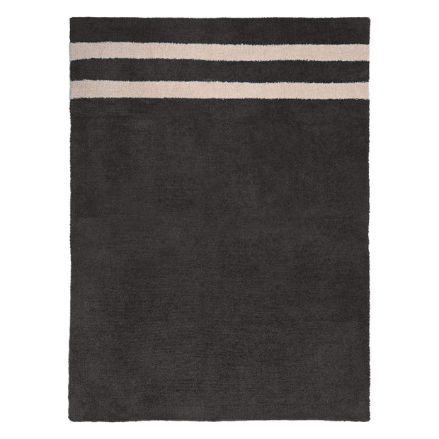 Kashwere Ultra Plush Midnight Grey & Wheat 2 Stripe Throw