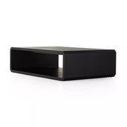 Four Hands Caspian Coffee Table ~ Black Ash Finish With Brass Hardware