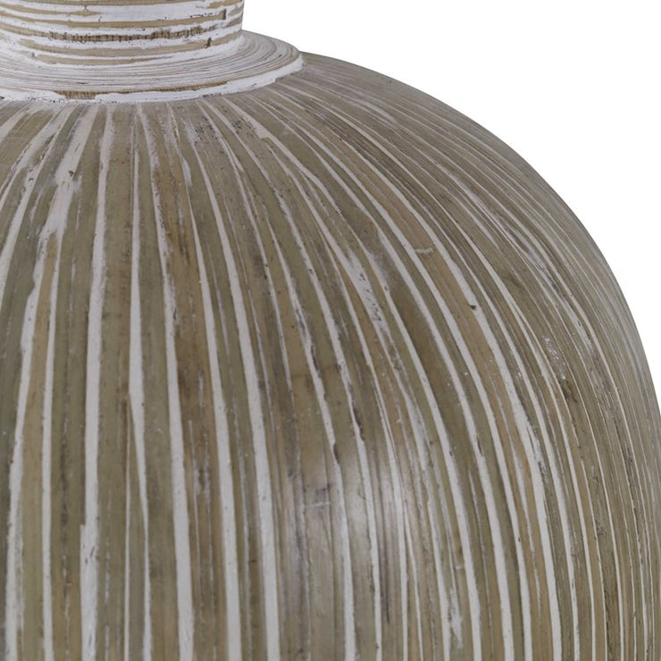 Uttermost Islander Natural Bamboo and Washed White Terracotta Set of 2 Vases