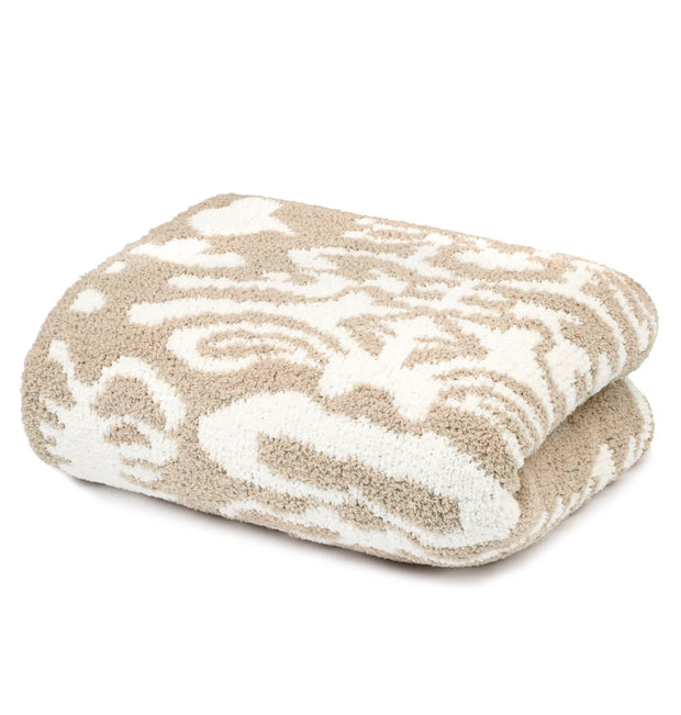 Kashwere Wheat and Creme Damask Cloud Throw