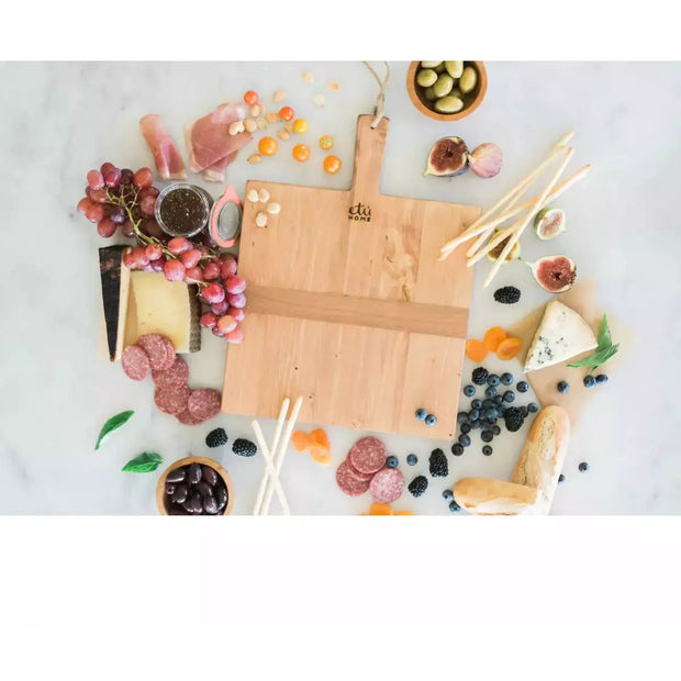 etúHOME Square Pine Small Charcuterie Board