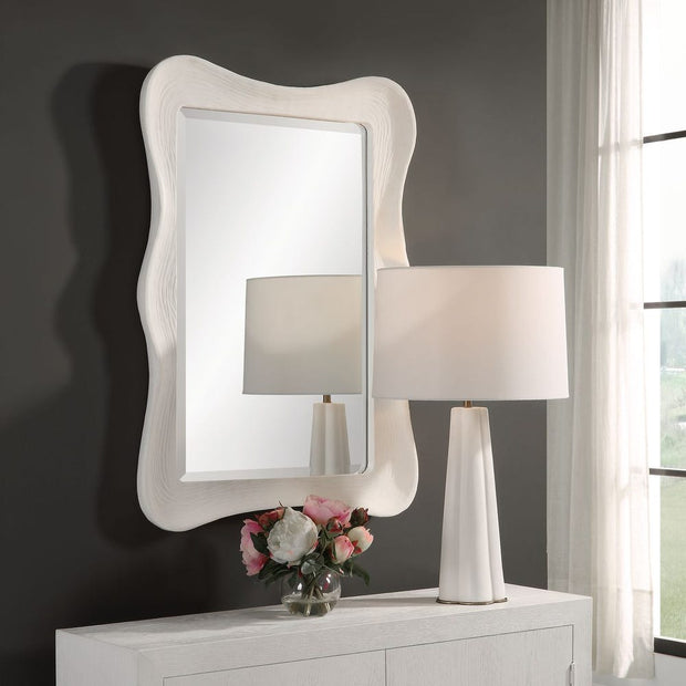 Uttermost Whitehaven Matte White Rectangle Mirror