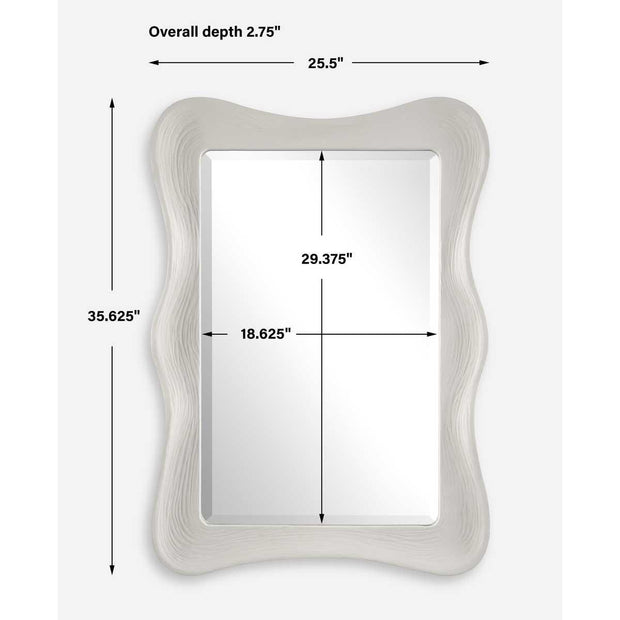 Uttermost Whitehaven Matte White Rectangle Mirror
