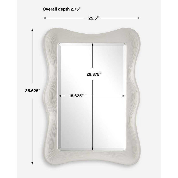 Uttermost Whitehaven Matte White Rectangle Mirror