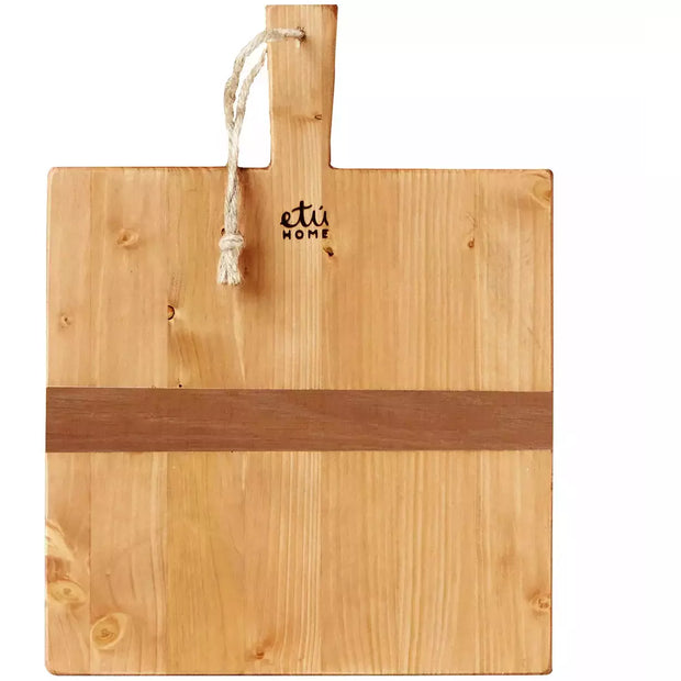 etúHOME Square Pine Small Charcuterie Board