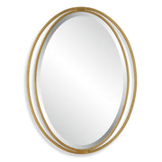 Uttermost Rhodes Antique Metallic Gold Leaf Oval Mirror