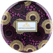 Voluspa Santiago Huckleberry 3 Wick Tin Candle ~ 12oz