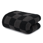 Kashwere Midnight Grey and Black Check Cloud Throw