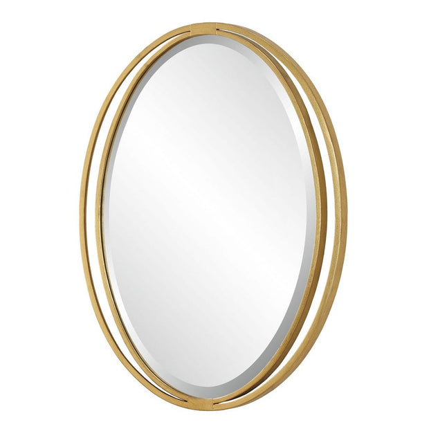 Uttermost Rhodes Antique Metallic Gold Leaf Oval Mirror