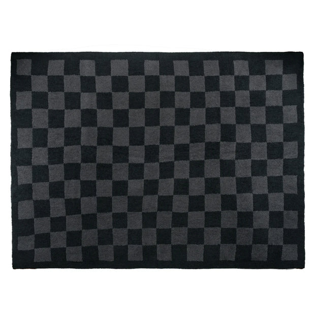 Kashwere Midnight Grey and Black Check Cloud Throw