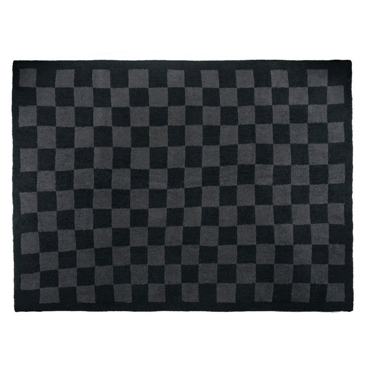 Kashwere Midnight Grey and Black Check Cloud Throw