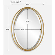 Uttermost Rhodes Antique Metallic Gold Leaf Oval Mirror