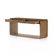 Four Hands Caspian Console Table ~ Natural Ash Finish With Brass Hardware