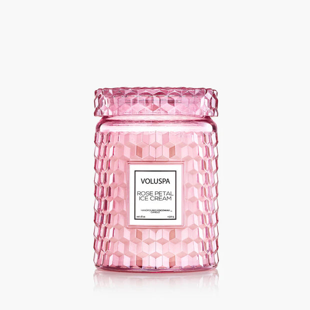 Voluspa Rose Petal Ice Cream Large Jar Candle ~18oz