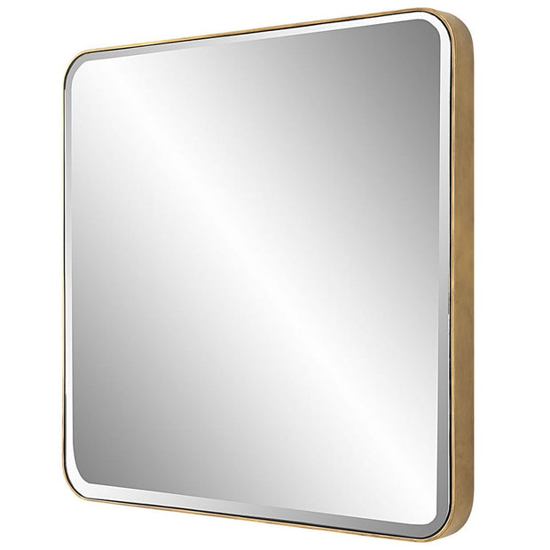 Uttermost Hampshire Iron Antique Gold Square Mirror