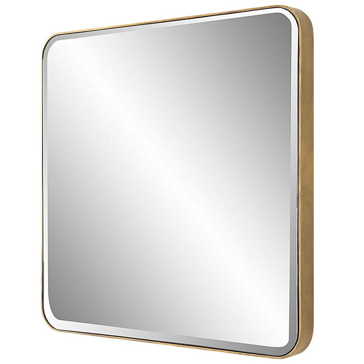 Uttermost Hampshire Iron Antique Gold Square Mirror