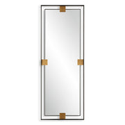 Uttermost Cornerstone Sleek Satin Black And Brushed Brass Mirror