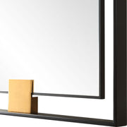 Uttermost Cornerstone Sleek Satin Black And Brushed Brass Mirror