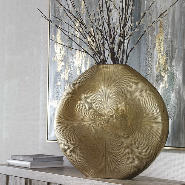 Uttermost Gretchen Gold Contemporary Textured Vase