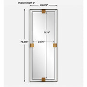 Uttermost Cornerstone Sleek Satin Black And Brushed Brass Mirror