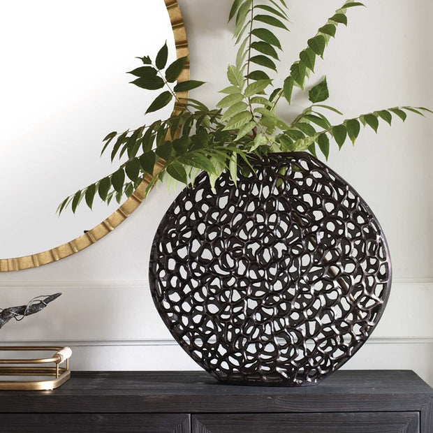 Uttermost Web Dark Bronze Contemporary Vase