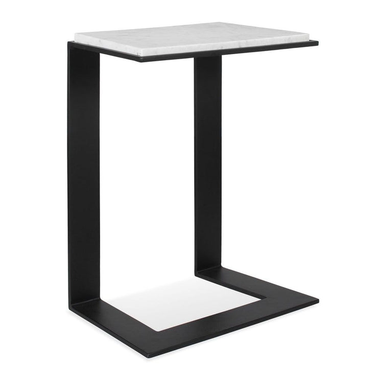 Uttermost Kenora White Marble And Black Accent Table